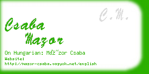 csaba mazor business card